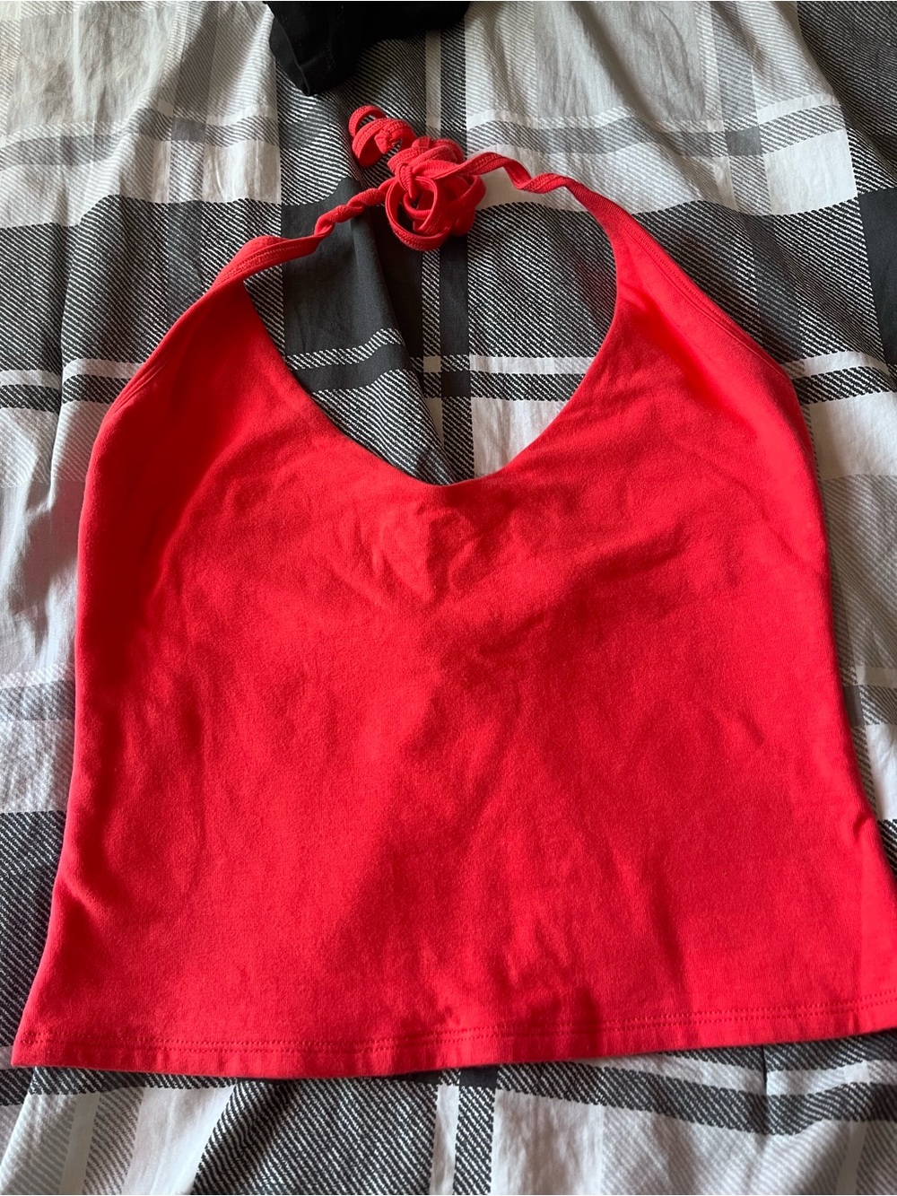 Garage Red Halter Crop Tank